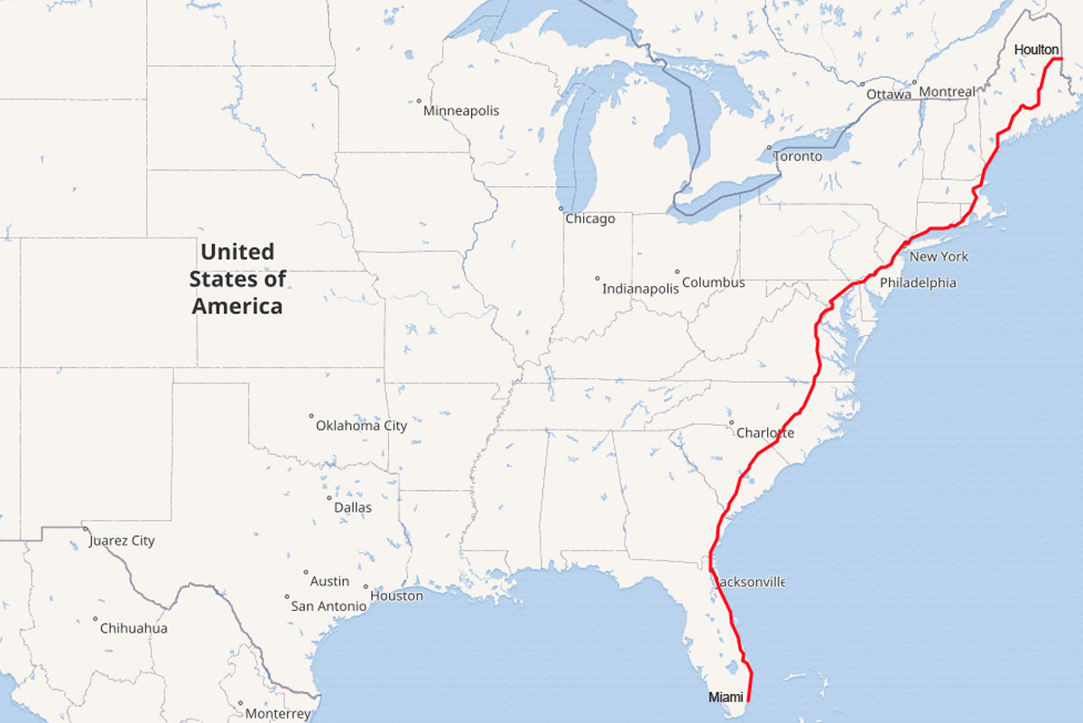 5. Interstate 95, 1,926 miles, 0.89 fatalities per mile